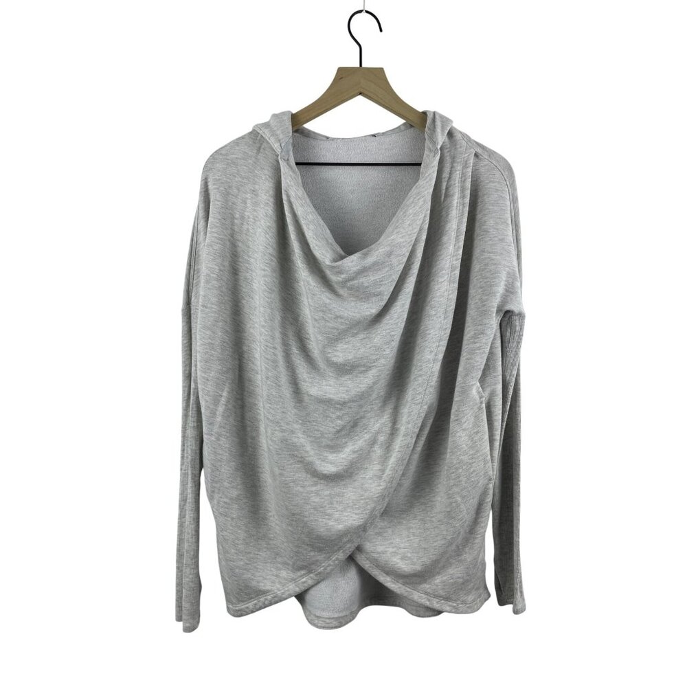 Athleta Women's XXS Purana Drapey Wrap Hooded Sweatshirt Modal Lounge Athleisure